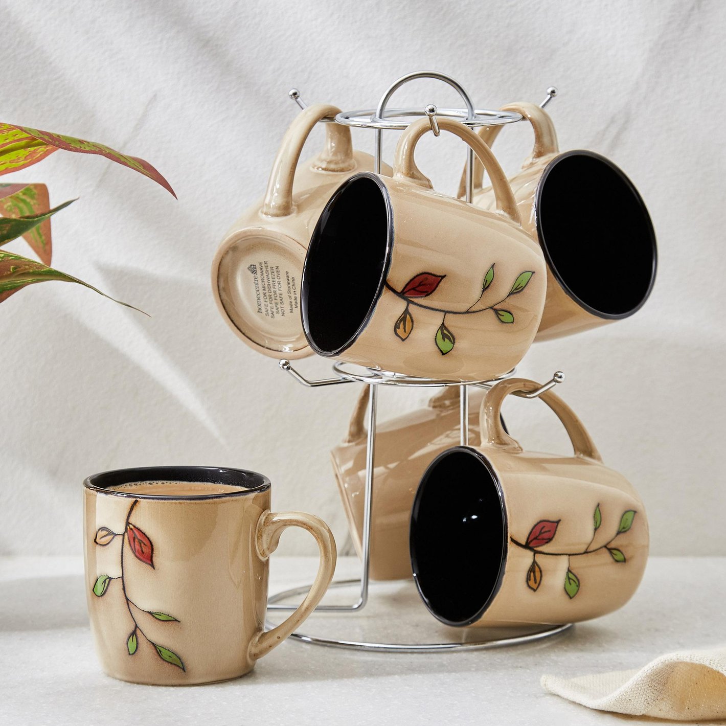 Cupzen Stoneware Mug Set with stand