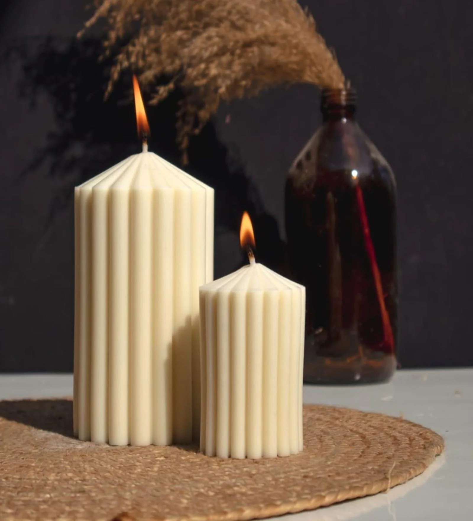 PureGlow Soy Pillar Candle Duo