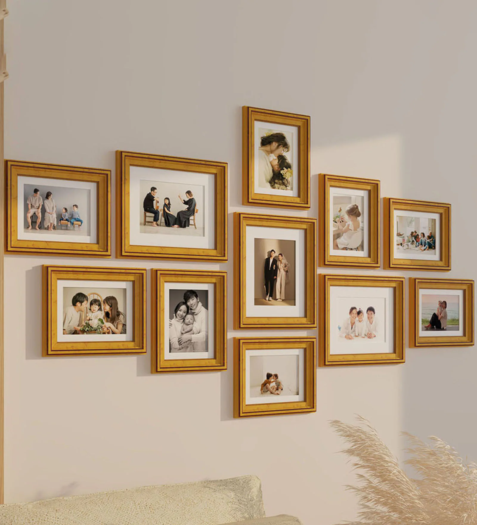 gold synthetic wood Photo Frames